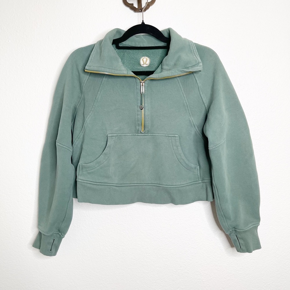 Lululemon Scuba Oversized Half-Zip Hoodie Tidewater Teal Gold XS/S